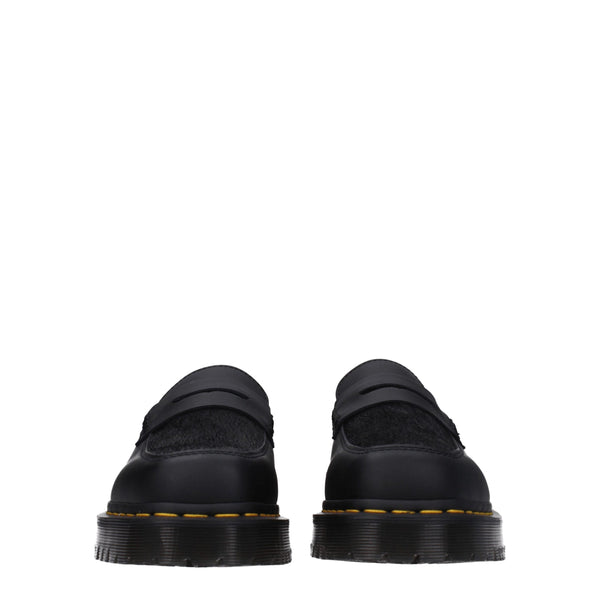 Schwarze Leder Slipper