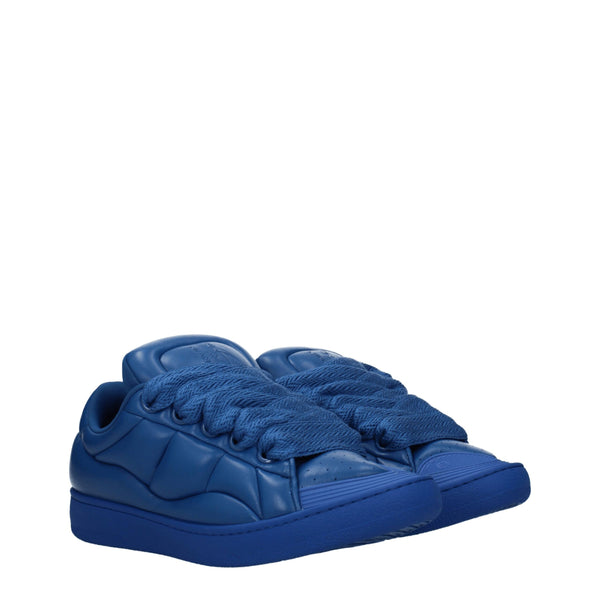 Blaue Leder-Sneaker mit niedrigem Schnitt