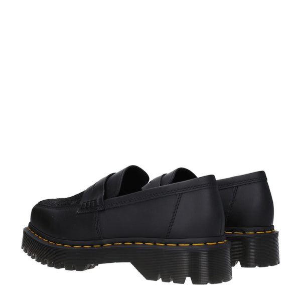 Schwarze Leder Slipper