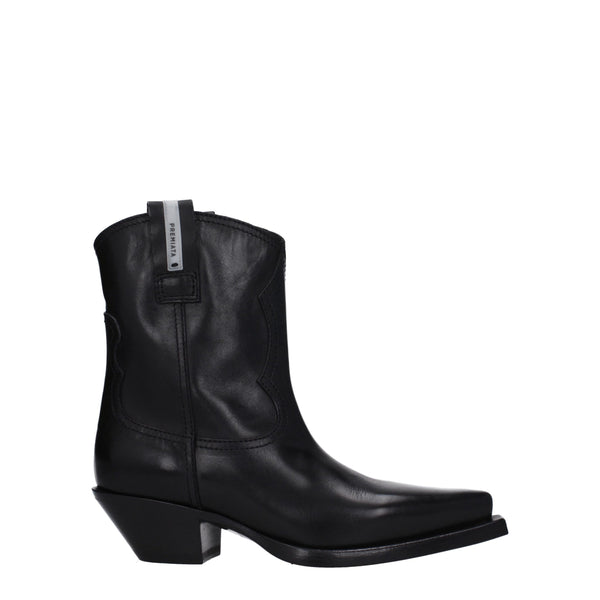 Schwarze Lederstiefeletten