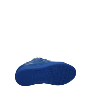 Blaue Leder-Sneaker mit niedrigem Schnitt