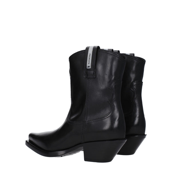 Schwarze Lederstiefeletten