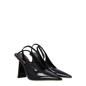 Schwarze Ledersandalen