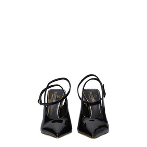 Schwarze Ledersandalen