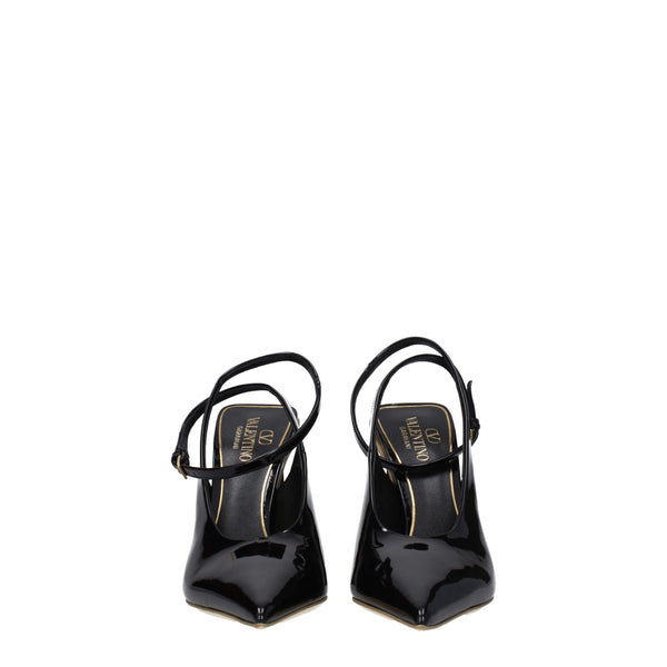 Schwarze Ledersandalen