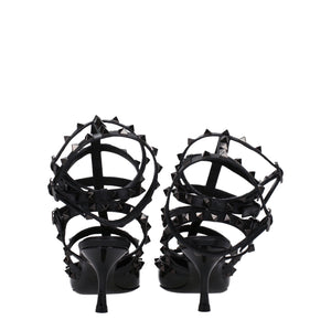 Schwarze Leder-Stilettos