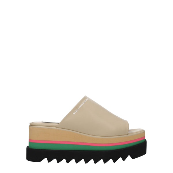 Beigefarbene Leder-Hausschuhe