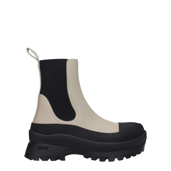 Schwarze Lederstiefeletten