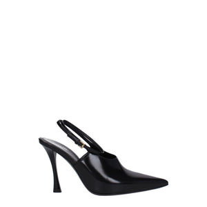 Schwarze Leder-Pumps