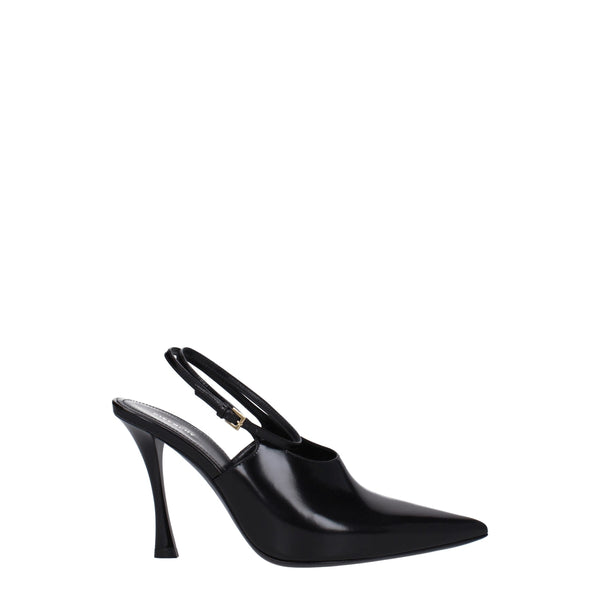 Schwarze Leder-Pumps
