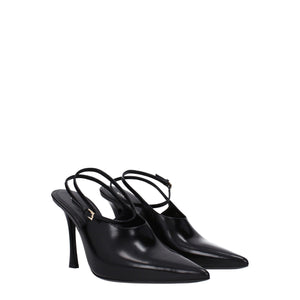 Schwarze Leder-Pumps
