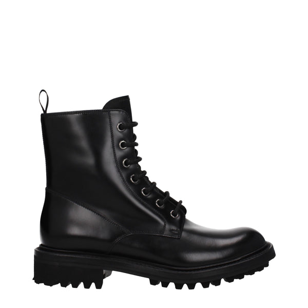 Schwarze Lederstiefeletten