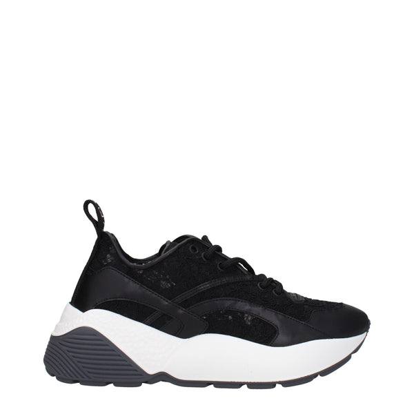 Schwarzer Stoff Chunky Sneakers