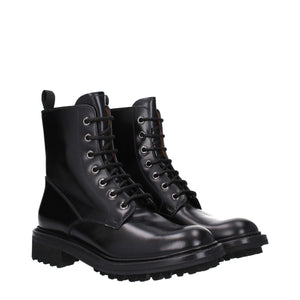 Schwarze Lederstiefeletten