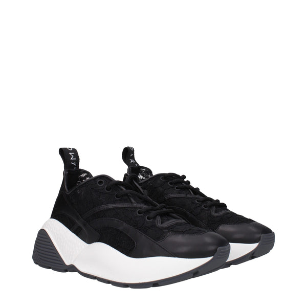 Schwarzer Stoff Chunky Sneakers