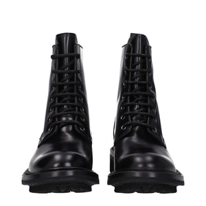 Schwarze Lederstiefeletten