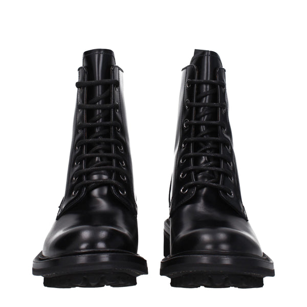 Schwarze Lederstiefeletten