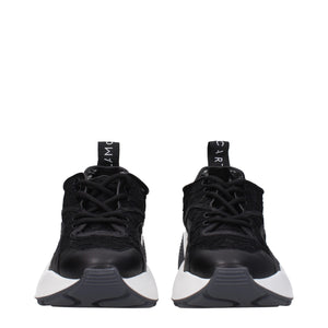 Schwarzer Stoff Chunky Sneakers