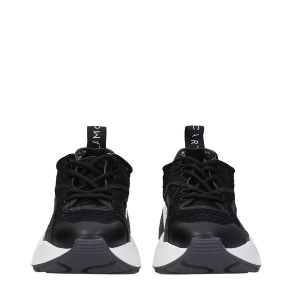 Schwarzer Stoff Chunky Sneakers