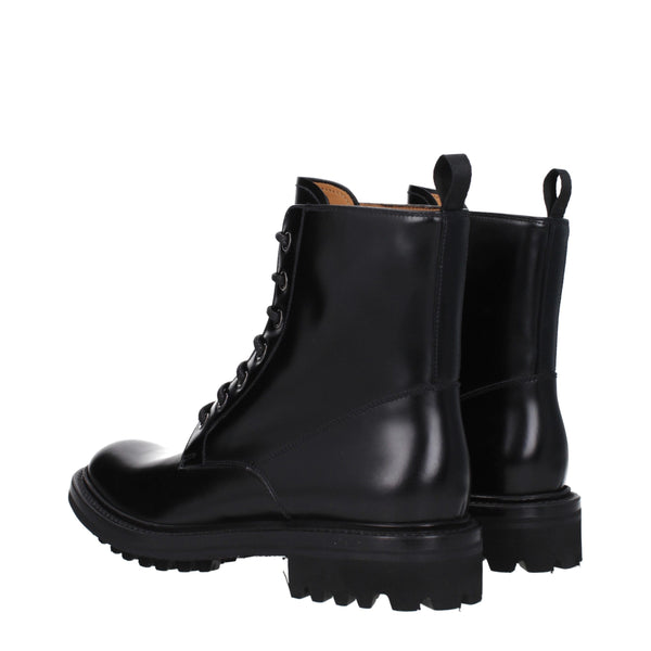 Schwarze Lederstiefeletten