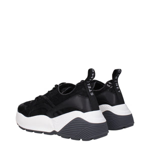 Schwarzer Stoff Chunky Sneakers