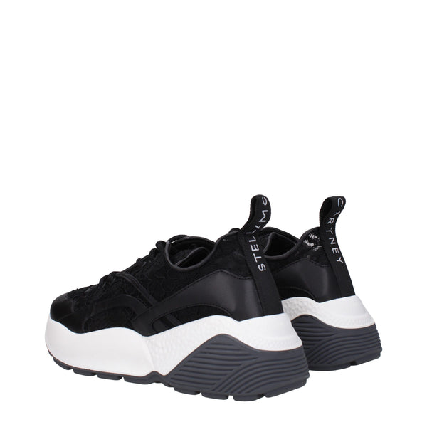 Schwarzer Stoff Chunky Sneakers