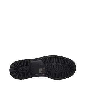 Schwarze Lederstiefeletten