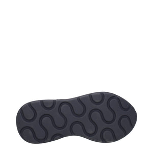 Schwarzer Stoff Chunky Sneakers