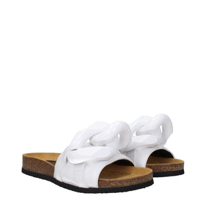 Weiße Lederslipper