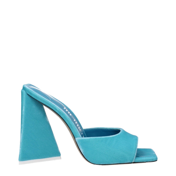 Hellblaue Samt-Plateau-Sandalen