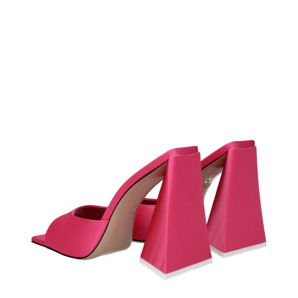 Rosa Stoff-Plateau-Sandalen