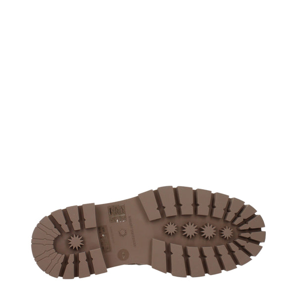 Beige Lederstiefeletten