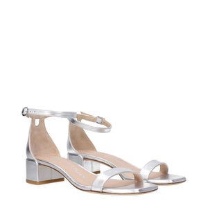 Graue Leder-Flachsandalen