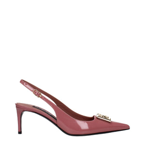 Rosa Leder Pumps mit hohem Absatz