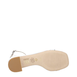 Graue Leder-Flachsandalen
