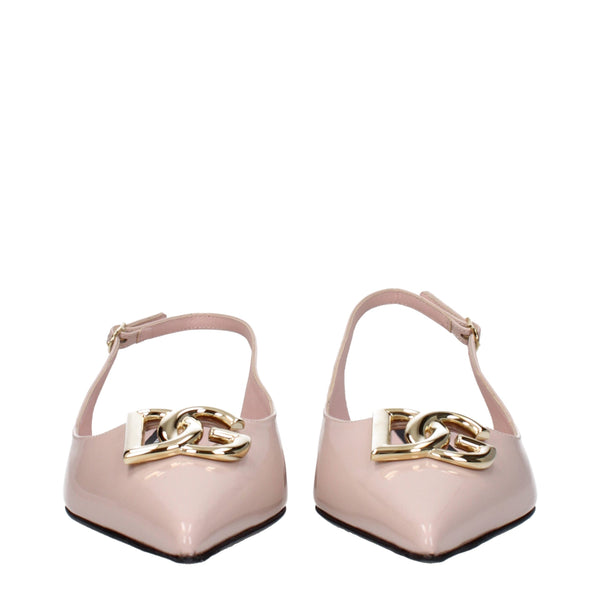 Rosa Leder-Ballett-Flats