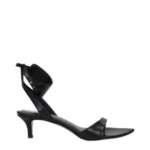 Schwarze Ledersandalen