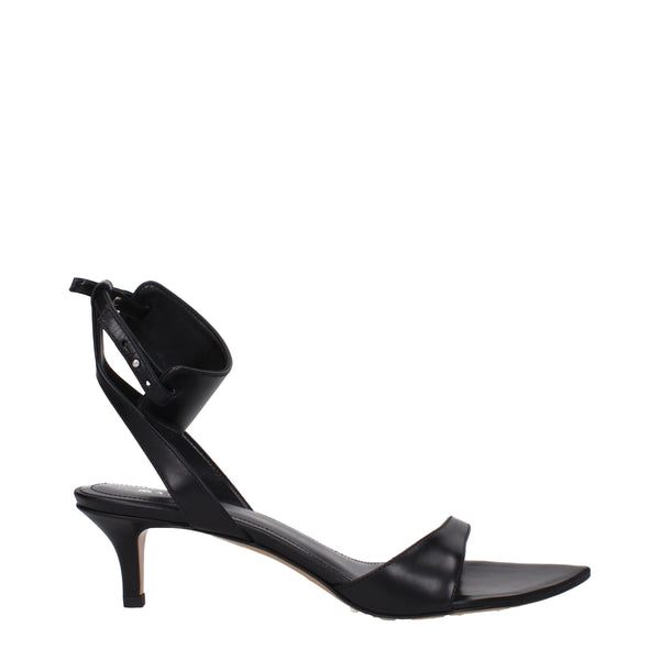Schwarze Ledersandalen