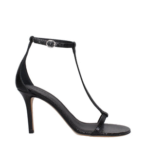 Schwarze Leder-Stilettos