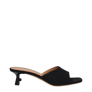 Schwarze Leinen-Sandalen