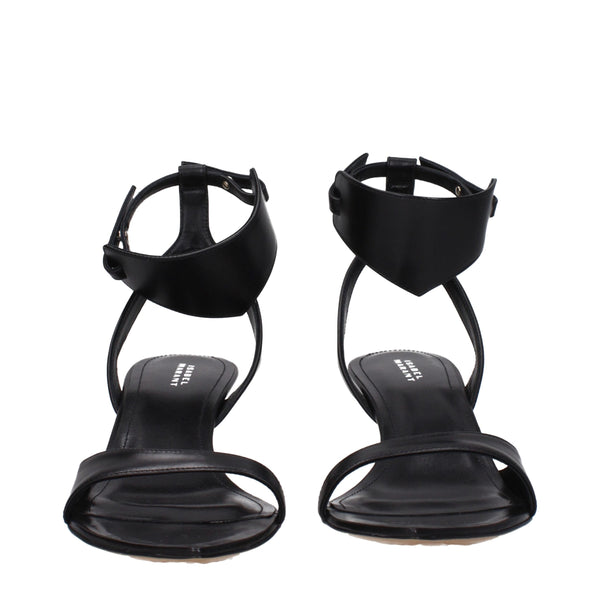 Schwarze Ledersandalen