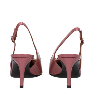 Rosa Leder Pumps mit hohem Absatz