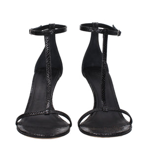 Schwarze Leder-Stilettos