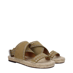 Grüne Ledersandalen