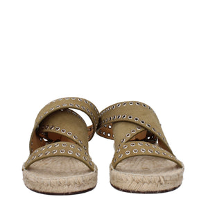 Grüne Ledersandalen
