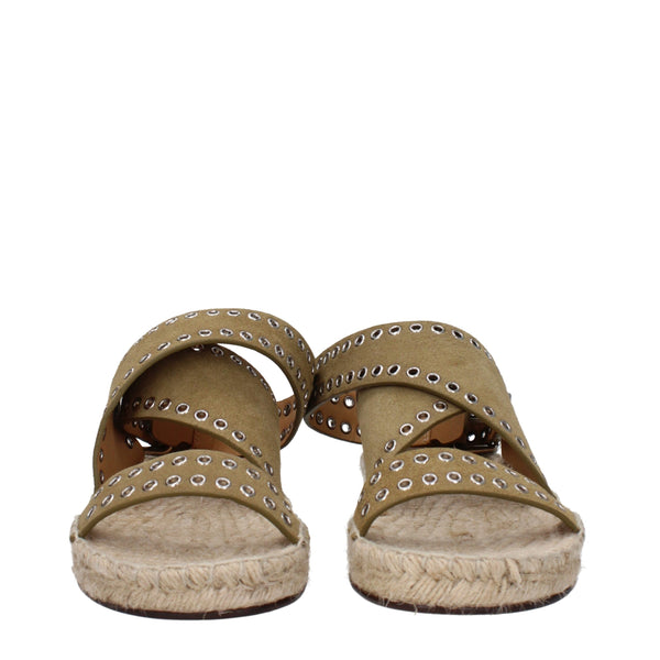 Grüne Ledersandalen