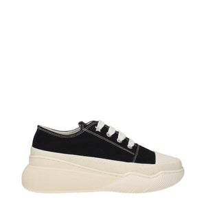 Schwarzer Stoff Chunky Sneakers