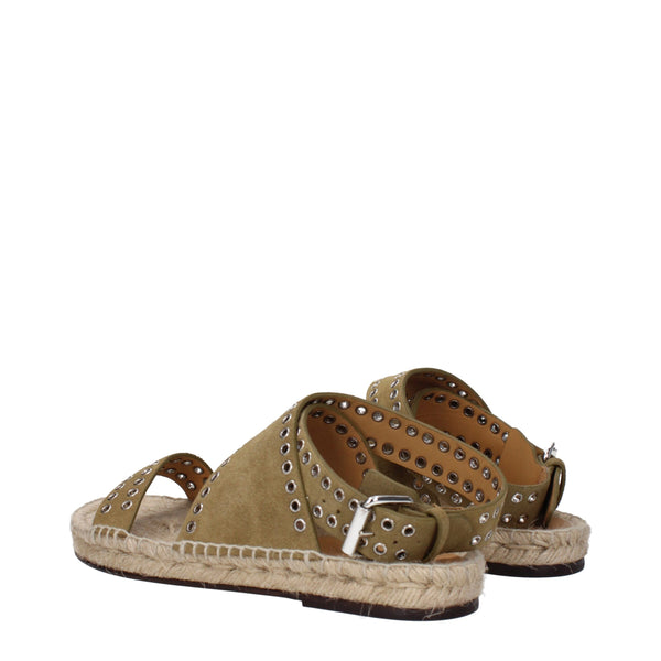 Grüne Ledersandalen