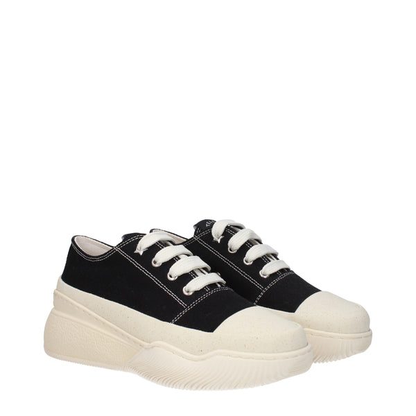 Schwarzer Stoff Chunky Sneakers