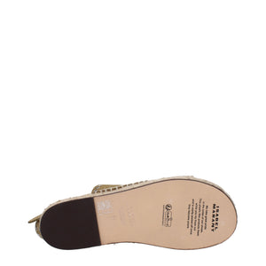 Grüne Ledersandalen
